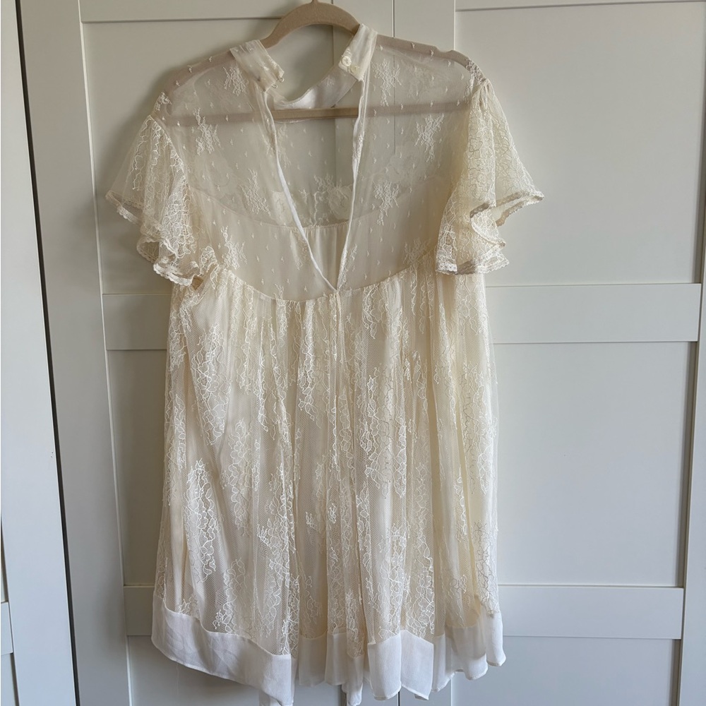 FP starry eyed mini dress. Size medium. Ivory. Worn once. - Picture 4 of 7